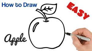 #draw an apple for kids. How To Draw An Apple Easy Art Tutorial For Beginners Youtube