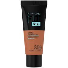 Maybelline Fit Me Matte Poreless Foundation Normal To Oily 30 Ml 356 Warm Coconut U Color correction, shine control, skin tone improvement.