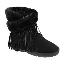 girls lamo fringe wrap boot size 4 m black