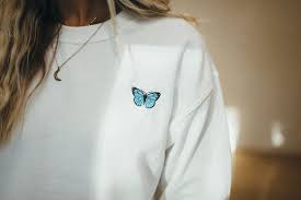 butterfly embroidery premium eco friendly sweatshirt etsy cute casual outfits trendy outfits sweatshirts