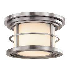 Use inexpensive industrial lights for. Industrial Nautical Style Flush Exterior Light In Brushed Steel