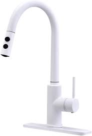 My ebay expand my ebay. Peppermint Kitchen Sink Faucet Pull Down Matte White With Pull Out Sprayer High Arc Single Handle Amazon Com