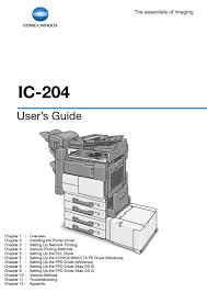 Aug 09, 2018 · konica minolta universal printer driver pcl/ps/pcl5. Konica Minolta Ic 204 User Manual Pdf Download Manualslib