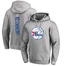 This hoodie is available in unisex sizing and is an 80/20 cotton/polyester blend. Men S Philadelphia 76ers Ben Simmons Ash Backer Pullover Hoodie