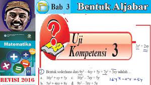 Batang korek api disusun dengan dengan susunan seperti pada gambar berikut. Uji Kompetensi 3 Matematika Kelas 7 Bse Kurikulum 2013 Revisi 2016 Bab 3 Bentuk Aljabar Youtube