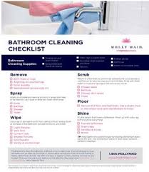 Bathroom Cleaning Checklist Printable Bathroom Cleaning