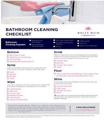 bathroom cleaning checklist printable bathroom cleaning