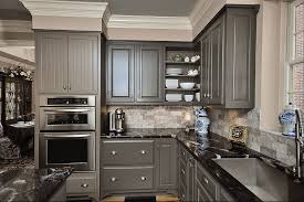 Black Granite Countertop And Dark Gray Kitchen Cabinets In 2020 Kitchen Cabinet Design Grey Kitchen Cabinets Replacing Kitchen Countertops