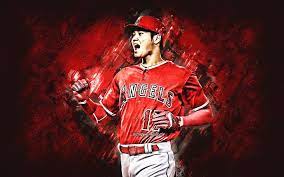 Use them as wallpapers for your mobile or desktop screens. Download Wallpapers Shohei Ohtani Los Angeles Angels Mlb Japanese Baseball Player Portrait Red Stone Background Usa Baseball Major League Baseball For Desktop Free Pictures For Desktop Free