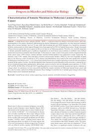 Последние твиты от national cancer society malaysia (@ncsmalaysia). Pdf Characterization Of Somatic Mutations In Malaysian Luminal Breast Cancer