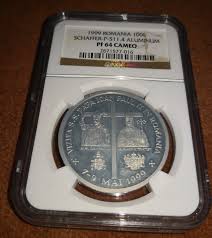 17 octombrie 1912 canale d'agordo, veneto, regatul italiei. 100 Lei 1999 Visit Of Pope John Paul Ii Pattern Patterns Romania Coin 43542