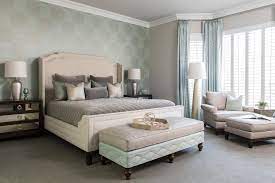Seafoam green and gray bedroom. Master Bedroom Features Seafoam Green Accent Wall Plush Neutral Furniture Hgtv