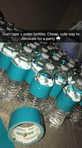 Decorating For A Baby Shower Duct Tape Water Bottles Cheap Easy Cheap Baby Shower Cheap Baby Shower Decorations Baby Boy Shower