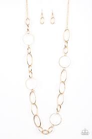 Perfect Mismatch Gold Paparazzi Accessories Gold Necklace Matching Earrings