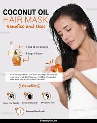 How To Do Coconut Oil Hair Mask Benefits Uses Hair Masks Coconut Oil Hair Coconut Oil Hair Treatment Coconut Oil Skin Care