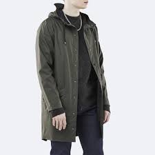 This jacket fits him perfect, not too loose, not too snug. Rains Long Jacket 1202 Green Grun Fur 89 50 Sneakerstudio De