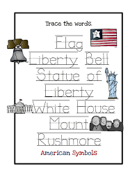 Nat L Symbols Word Trace American Symbols Fun Homeschool 2nd Grade Worksheets
