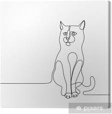 Coloriage chat gratuit à imprimer. Tableau Sur Toile Concept De Ligne Simple De Chat De Dessin Au Trait Continu Pour Le Service Veterinaire Publicite D Animalerie Adoption D Animal Salon De Toilettage Produits De Soin D Animal Familier Pixers