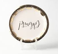 Biodegradable Custom Printed Paper Plate Gold Sliver Foil Rose Gold  Disposable Paper Plate for Dinner Dish Plate