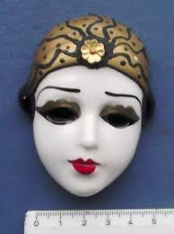 Ira Ono, Maske,Keramik Skulptur, Signatur Eingeschrieben Verso