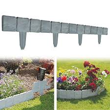 Set Of 10 Garden Fence Cobbled Stone Effect Garden Lawn Edging Plant Border Simply Hammer In Walmart Com In 2020 Plastic Garden Edging Garden Lawn Edging Garden Edging