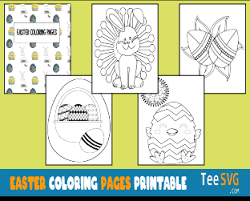 Download Easter Coloring Pages Printable Pdf 4 Pages Egg Bunny Basket Chick Mandala Coloring Book Sheets Images Pictures Pages Gifts For Preschoolers Prek Kids To Print Teesvg Amazon Etsy