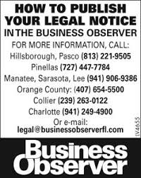 THE BUSINESS OBSERVER FORECLOSURE SALES