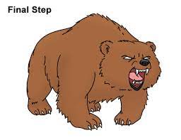 The artwork is on a gradient background that has is form yellow to red black and white vector sketch of a growling tiger. How To Draw A Bear Roaring Cartoon