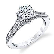 Vintage Milgrain Cathedral Diamond Engagement Ring In White Gold By Parade Cathedral Diamond Engagement Ring Milgrain Engagement Ring Unique Diamond Engagement Rings