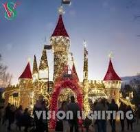 Outdoor Christmas LED Illuminated 3D Castle House Motif Lights Festive Decorations