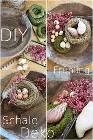 Wie Ihr Eine Schale Kreativ Und Fruhlingshaft Mit Naturmaterialien Dekoriert Selber Machen Tisch Naturmaterialien Und Kreative Dekoration