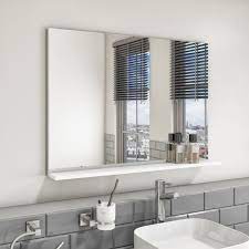 Costway bathroom wall mirror w/shelf square vanity makeup mirror multipurpose usage. 900mm White Mirror With Shelf Boston Better Bathrooms