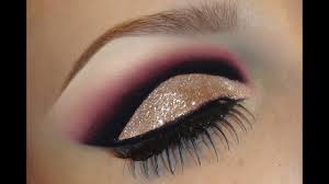 gold glitter dramatic cut crease makeup