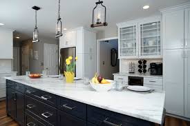 White and black are two standard colors which constitute the best classical combo ever, that is exquisite, dramatic normandy remodeling. Dark Kitchen Island With White Cabinets Morris Black Designs