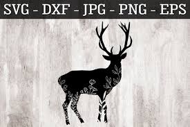Largest collection of deer silhouette free vector art, vector images, vector graphic resources, clip art, illustrations, wallpaper background designs for all free downloads. Floral Deer Buck Silhouette Svg Deer Buck Silhouette Svg 425866 Svgs Design Bundles