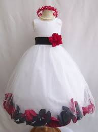Black And Silver Combination Gown White With Black Combination Bridal Party Birthday Rose Petal Flower Girl Dress Ebay Red Flower Girl Dresses Rose Petal Dress Red Flower Girl
