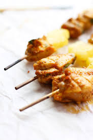 This Spicy And Succulent Kebab Is Perfectly Balanced With A Sweet And Tart Pineapple Pairing Chicken Skewer Recipe Moroccan Chicken Chicken Main Course Recipes