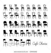 Vector Cafe Chair Collection Silhouette Cafe Chairs Stock Vector Cafe Chairs Chair Beach Chair Umbrella