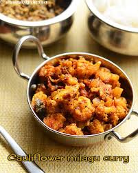 Cauliflower Masala Milagu Curry Recipe Raks Kitchen Recipe Curry Recipes South Indian Food Indian Food Recipes