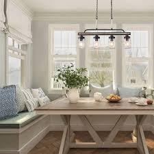 Mason Jar Linear Pendant Light 4 Lights Banquette Seating In Kitchen Home Decor Banquette Seating