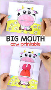 Surprise Big Mouth Cow Printable Fun Crafts For Kids Big Mouth Puppets For Kids