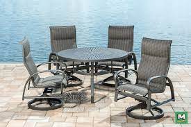 This Backyard Creations 5 Piece Legacy Dining Collection Features A Rust Free Dura Patio Furniture Collection Rustic Patio Furniture Patio Furniture Covers