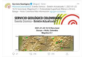 Varios internautas anunciaron el movimiento en redes sociales. Fuerte Temblor Se Sintio En El Centro De Colombia Hacia Las 4 12 De La Tarde De Este Sabado Tuvo Magnitud De 5 1 Infobae