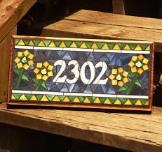 Mosaic Outdoor Sign Plaque Name Or Address Etsy Mosaic Projects Mosaic Plaque Sign