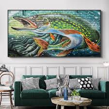 This graffiti street art is shown in a stockroom in queens, new york. Large Banksy Abstract Fish Graffiti Posters Canvas Paintings Wall Art Pictures Graffiti Posters Prints Living Room Home Decor Painting Calligraphy Aliexpress