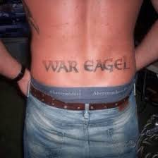 The most popular ideas have you start a piece that goes down your back or get a lower back design that extends into your backside, glutes and hamstring. Auburn Tigers Fan Gets War Eagel Tramp Stamp Tattoo Photo