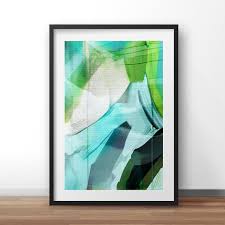 Abstract Art Digital Download Aqua Colours Modern Wall Art Hand Painted Acrylic Print Sea Marine Colours Pinturas