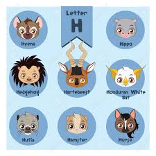 The letter h may be the easiest of all the spanish letters to pronounce: Animal Portrait Alphabet Letter H Royalty Free Cliparts Vectors And Stock Illustration Image 77782654