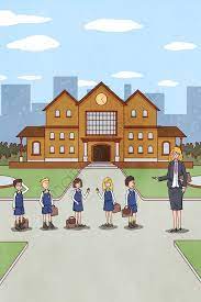 بدء المدرسة الطالب المعلم المدرسة ومن ناحية رسم توضيحي في بداية الدراسة طالب صورة توضيحية على pngtree غير محفوظة الحقوق school illustration starting school student teacher