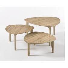 Set De 3 Tables Basses Colmar En Chene Noueux Massif En 2020 Table Basse Table Basse Gigogne Table Basse Carree